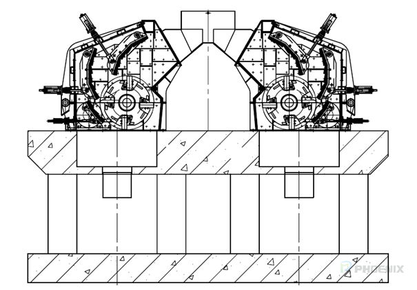 反擊式破碎機(jī)安裝簡圖 反擊式破碎機(jī)安裝簡圖